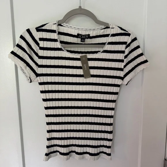 J. Crew Ribbed Short Sleeve T-Shirt - Picture 1 of 3